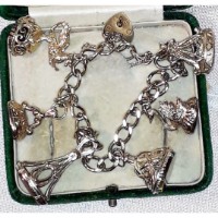  Victorian silver charm bracelet 